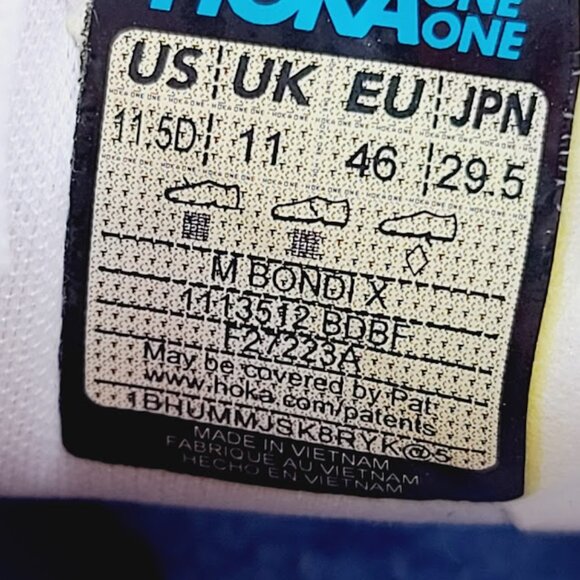 Hoka One One Mens Blanc De Blanc Flame Bondi X Max Cushioned Running Shoes 11.5D main image 4